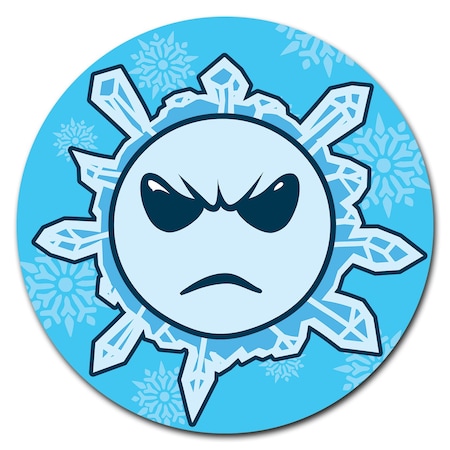 Snowflake Mean Circle Corrugated Plastic Sign